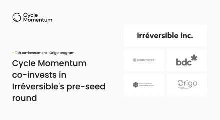 Cycle Momentum co-invests in Irréversible's pre-seed round - logos of Irréversible with co-investors Quantacet, BDC, UCeed and Origo